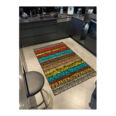 Tapis tissé à motif géométrique à motif géométrique en croix et tapis décoratif