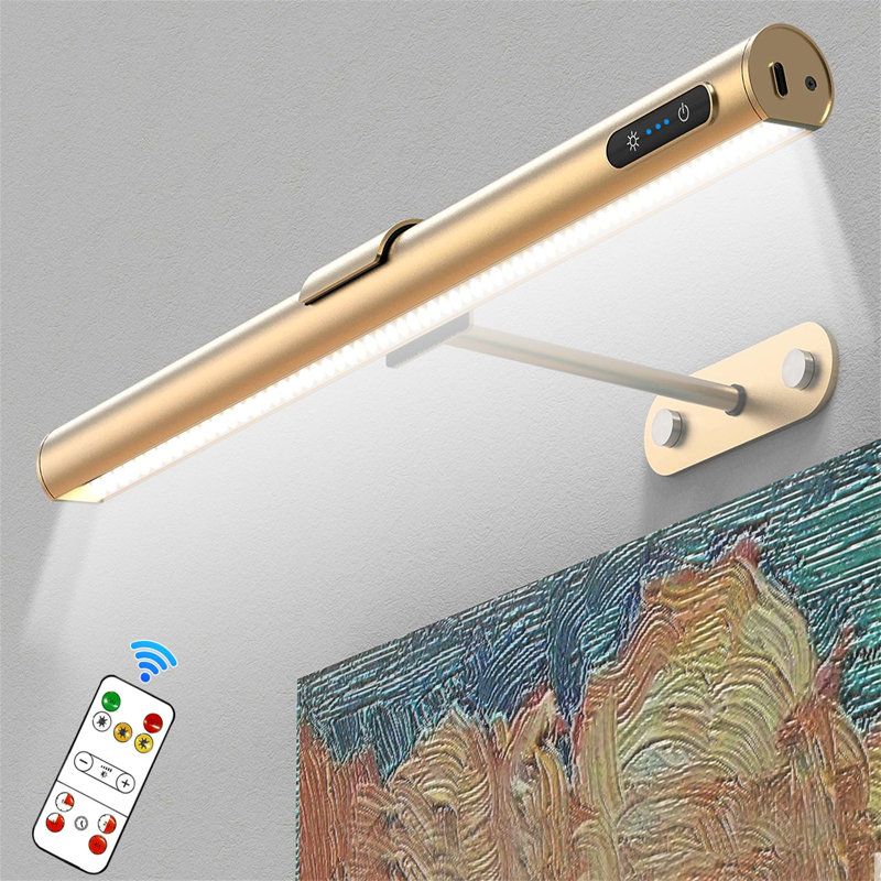 Battery Powered LED Wall Mount Picture Light, Gold