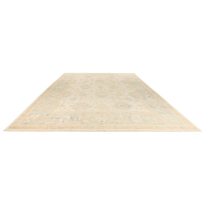12x15 Ivory and Blue Turkish Oushak Rug