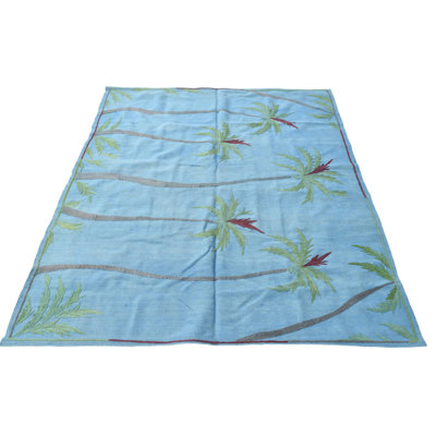 Tapis bleu rectangulaire 5 pi Poe