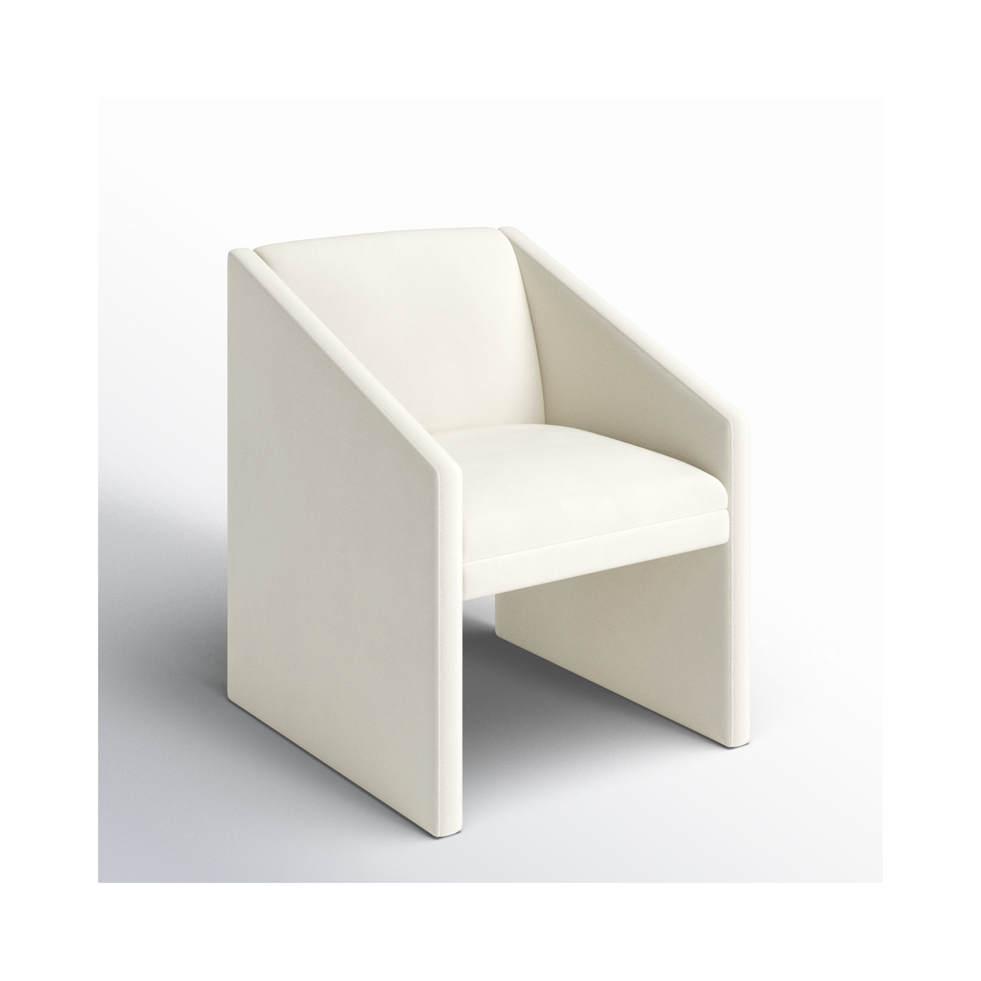 Dimeo Upholstered Armchair, Ivory Velvet