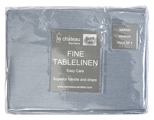 Tetbury Cotton Solid Colour Square Napkin, Grey