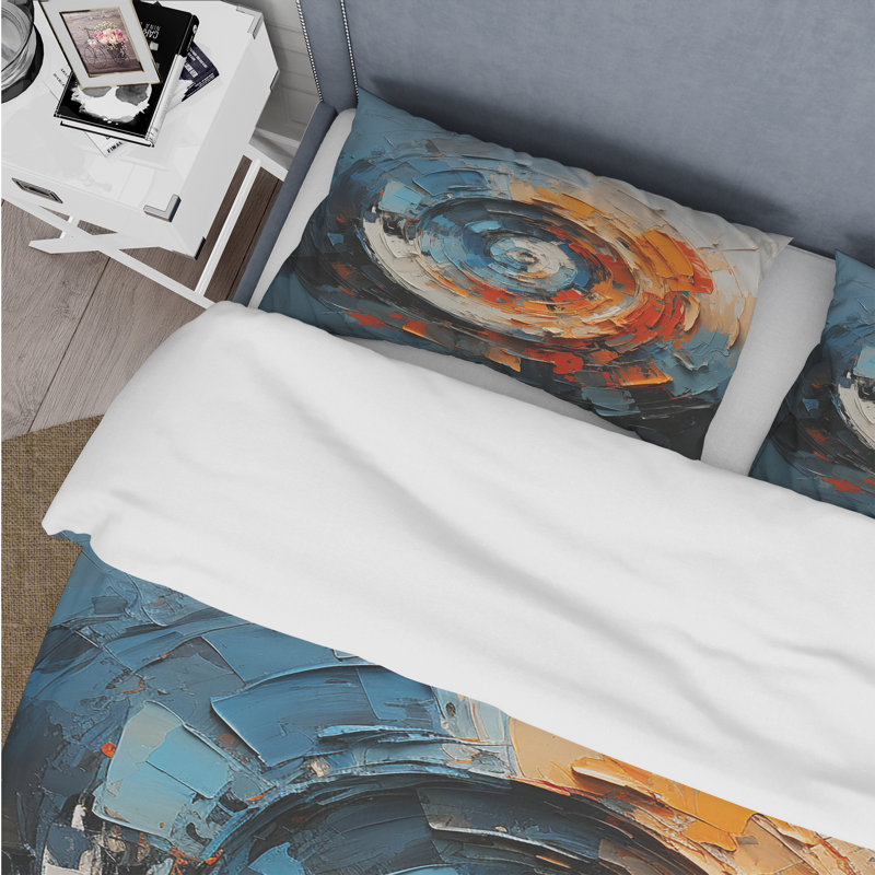 Ensemble de housse de couette Dynamic Spiral - Abstract Spirals, Housse de couette pour grand lit et 2 taies décor