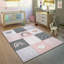 Tapis pour enfant à carreaux rose / gris / blanc Falisa-1412908576