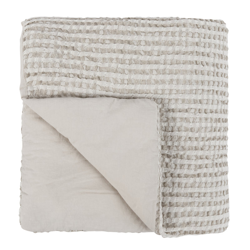 Waffle-Weave Cotton Blend Quilt, King Quilt, Natural
