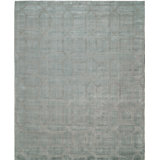 Hand Loomed Geometric Area Rug in Light Blue