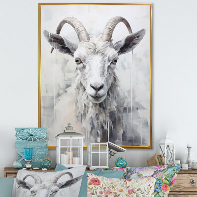 " Back And White Goat Portrait "