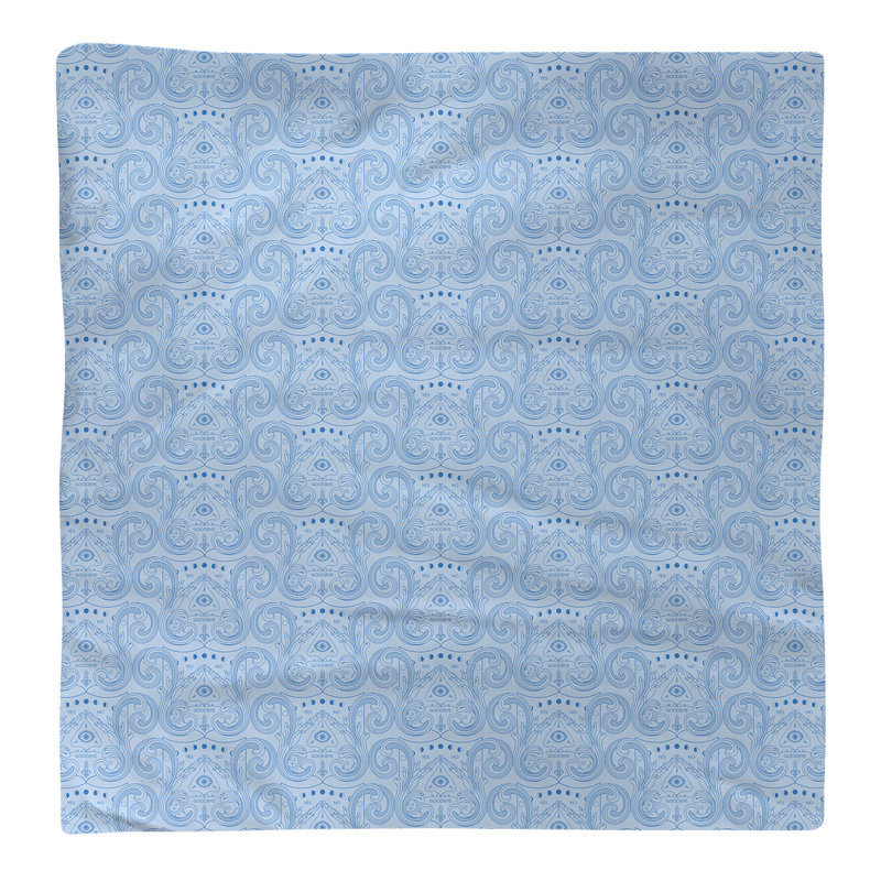 Serviette de coton à motif troisième œil, Bleu et pastel, H 0,1 po x l 10 po x P 10 po, Sergé de coton
