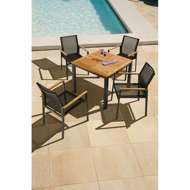 Aura Dining Table, Champagne, 30" H x 79" W x 35" D