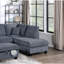 Ensemble de canapé modulaire contemporain gris foncé 3 pièces