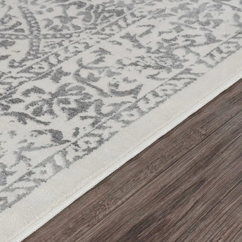 Traditional Rug, Bordered Floral Stain Resistant Easy to Clean Rug For Living Room, Dining Room, Bedroom