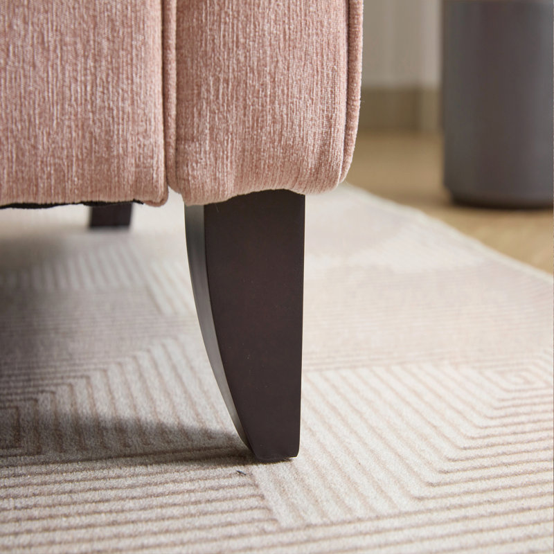 Fauteuil d'appoint simple avec coussin pour le salon, Chenille rose