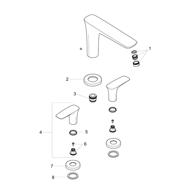 Puravida Double Handle Deck Mounted Roman Tub Faucet Trim, Chrome/White