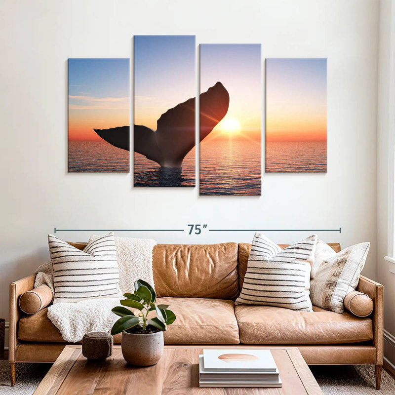 Brampt Whale Tail At Sunset, 42" H x 68" W