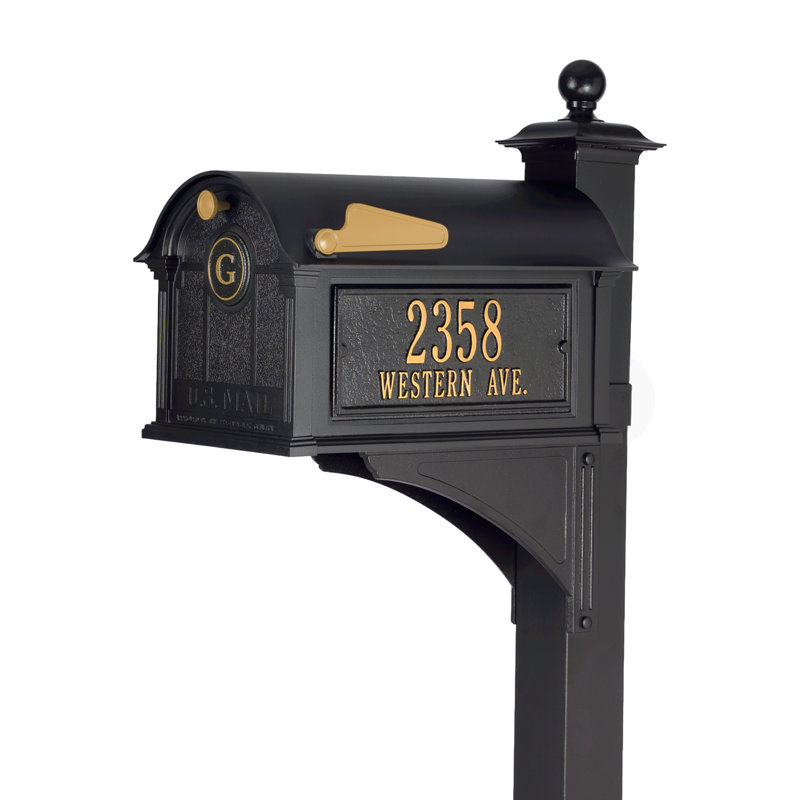 Balmoral Post Mounted Mailbox, Yes, Black