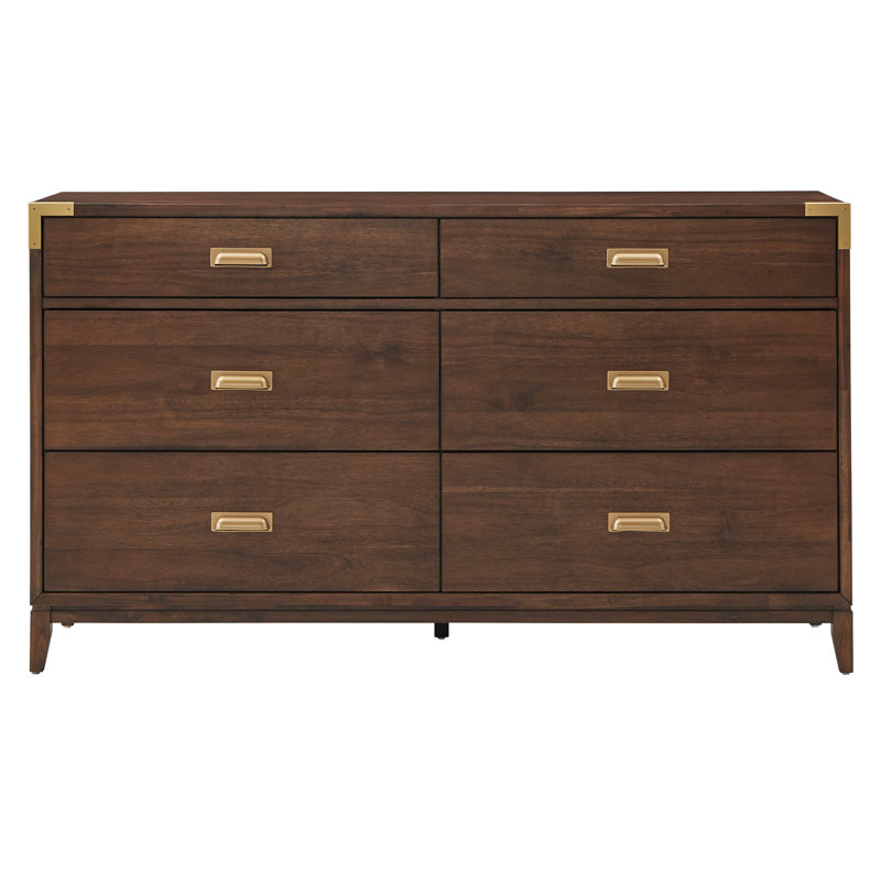 6 - Drawer Solid Wood Dresser with 3 Sets of Modular Dividers