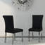 Ensemble de table de salle à manger 7 pièces en chrome argenté moderne avec 6 chaises en cuir noir et argent-819436154-819436153-819436101