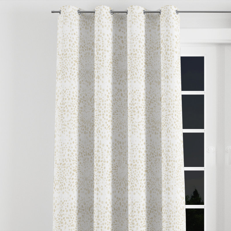 Rideaux occultants abstraits - rideau moderne à œillets Babajide - 1 panneau, L 52 po x L 90 po, Œillets argentés