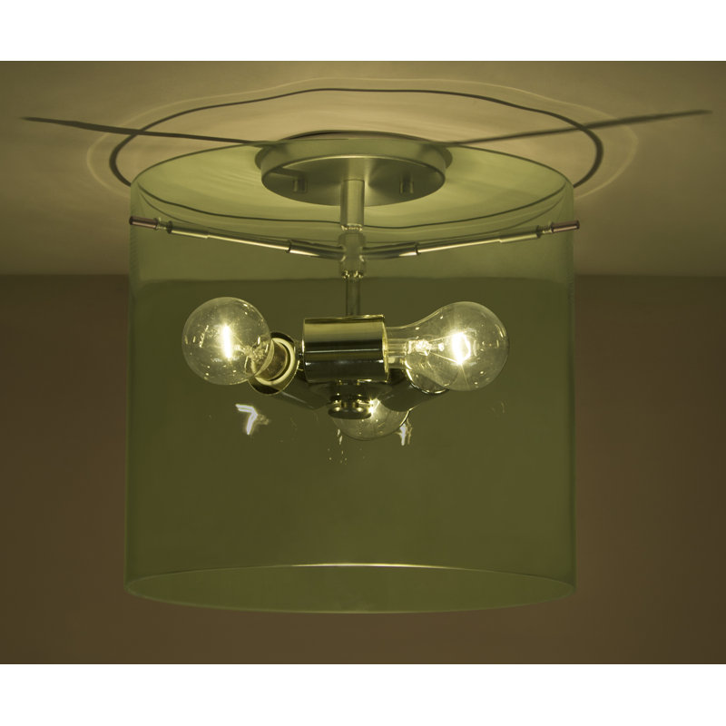 Plafonnier encastré de lanterne cylindrique 1 lumières Morena, H 10,63 po x l 11,75 po x P 11,75 po, Olive