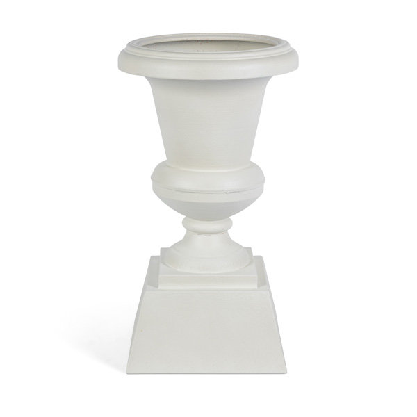 Aged Metal Entry Urn, Soft White, Soft White