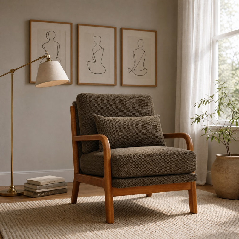Chaise longue en bois massif, Brown