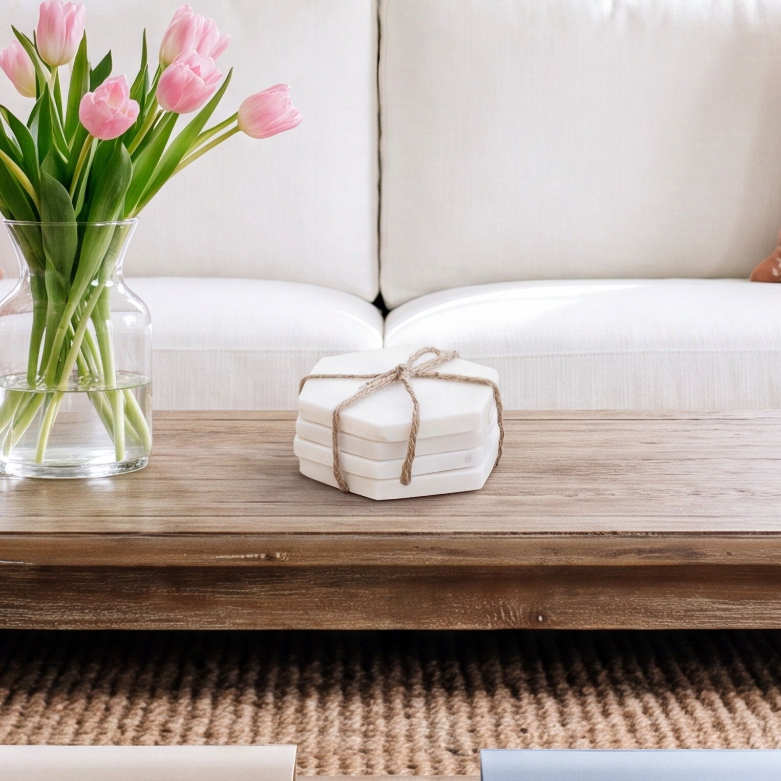 Hexagon Marble Coaster