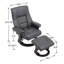 Fauteuil inclinable pivotant en similicuir avec repose-pieds, fauteuil inclinable réglable avec base en bois massif, pour le bureau et la vie-121166504