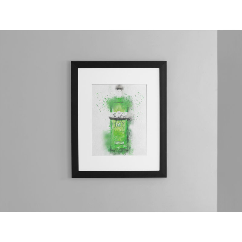 Green Gin Bottle - Single Picture Frame Print