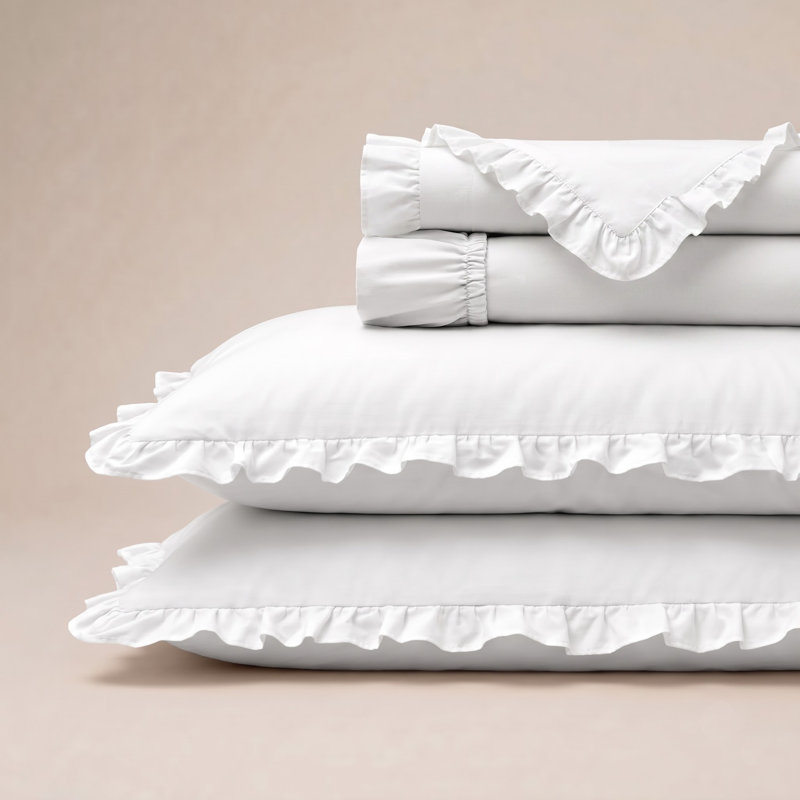 Classic Ruffle Sheet Set, King Sheet Set, White