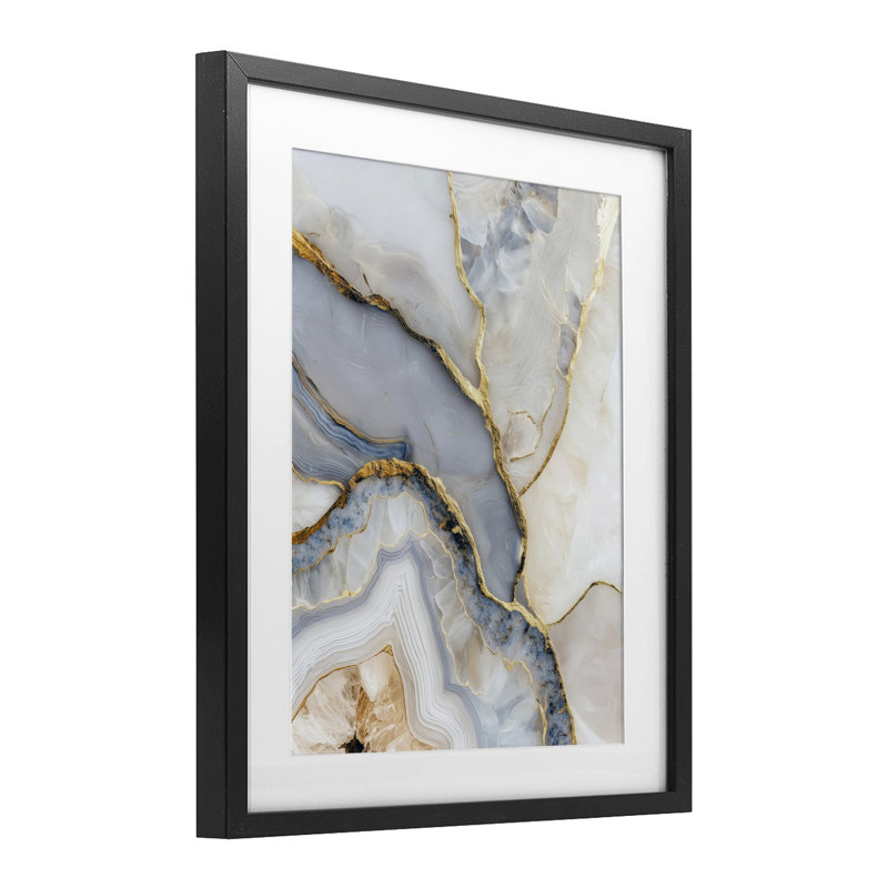 «Glitterering Layers of Agate», reproduction encadrée sous verre, conception de Svetlana Aleynikova, Cadre noir minuit