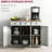 Gray Storage Sideboard - Modern Cabinet With 3 Drawers, Adjustable Shelf, And Doors For Organized Kitchen Doors, Shelves