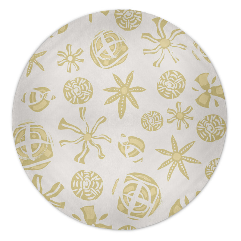 Alcesta Chenille Floral Indoor Rug, Round 5'