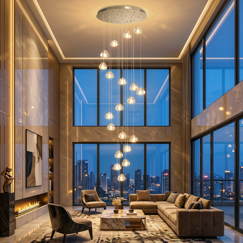 20-Light Dimmable Crystal Chandelier, Nickel