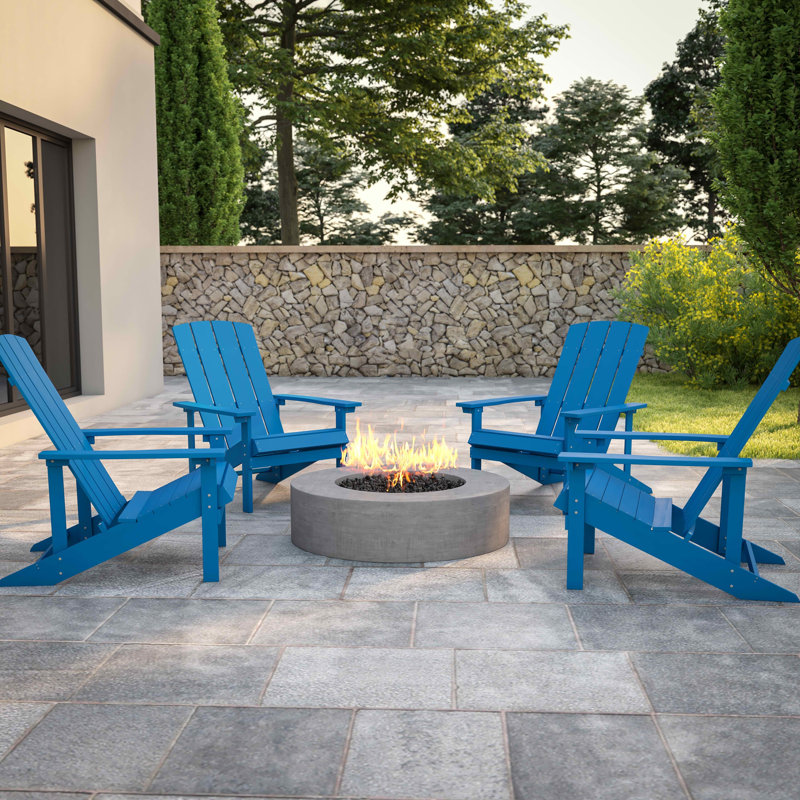 Balasi Outdoor All-Weather Poly Resin Wood Adirondack Chairs, Blue