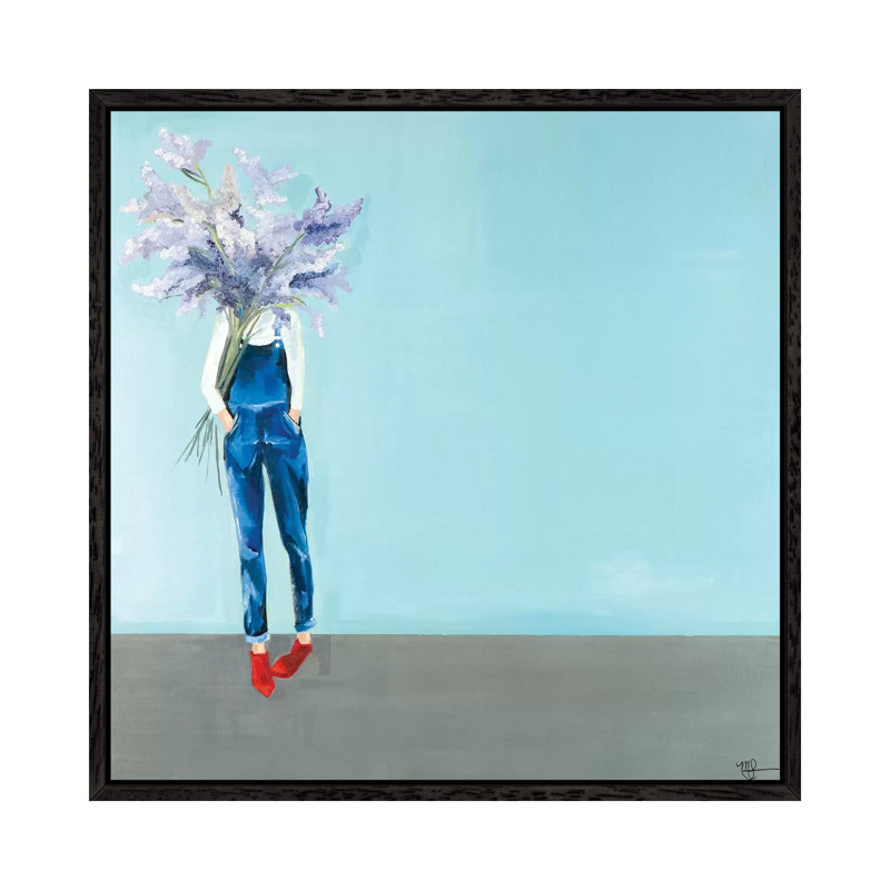 Lilac by Domonique Brown - Painting on Canvas, 45.72 cm H x 45.72 cm W, Black Framed