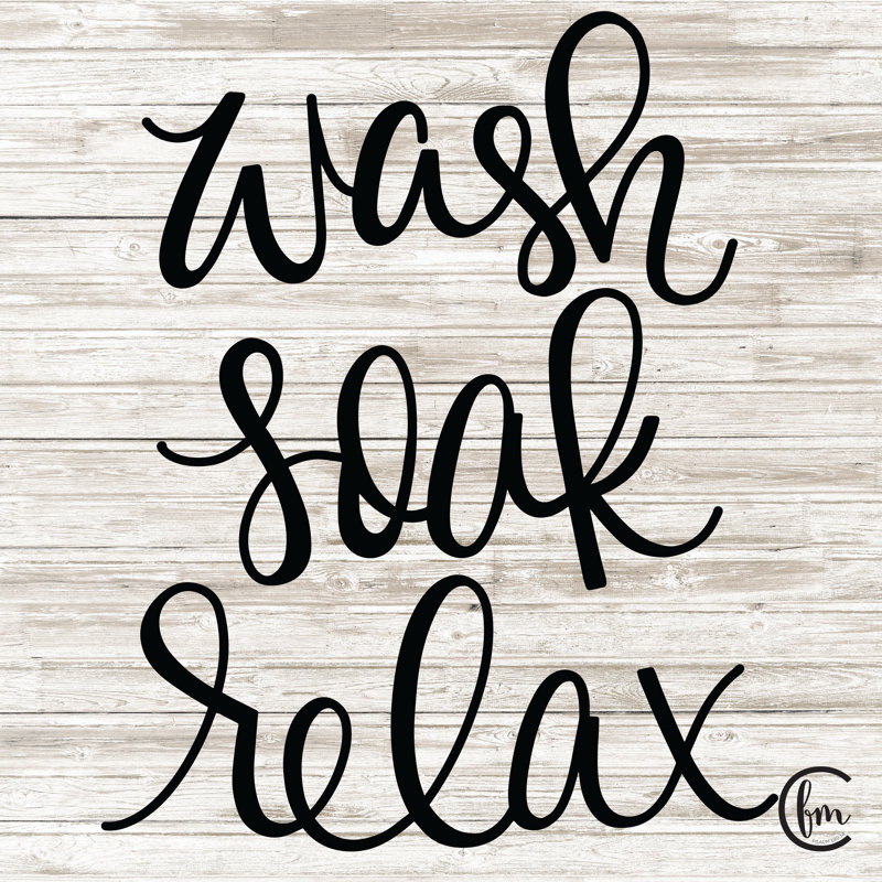 Wash Soak Relax - Art textuel, H 12 po x l 12 po, Non, Toile tendue