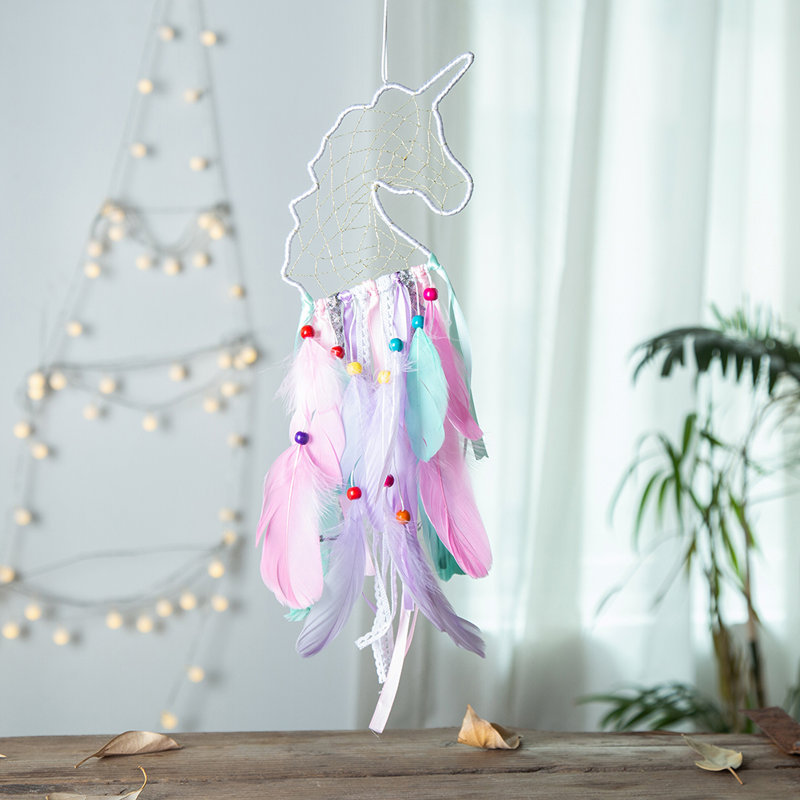 Décoration murale Dreamcatcher licorne