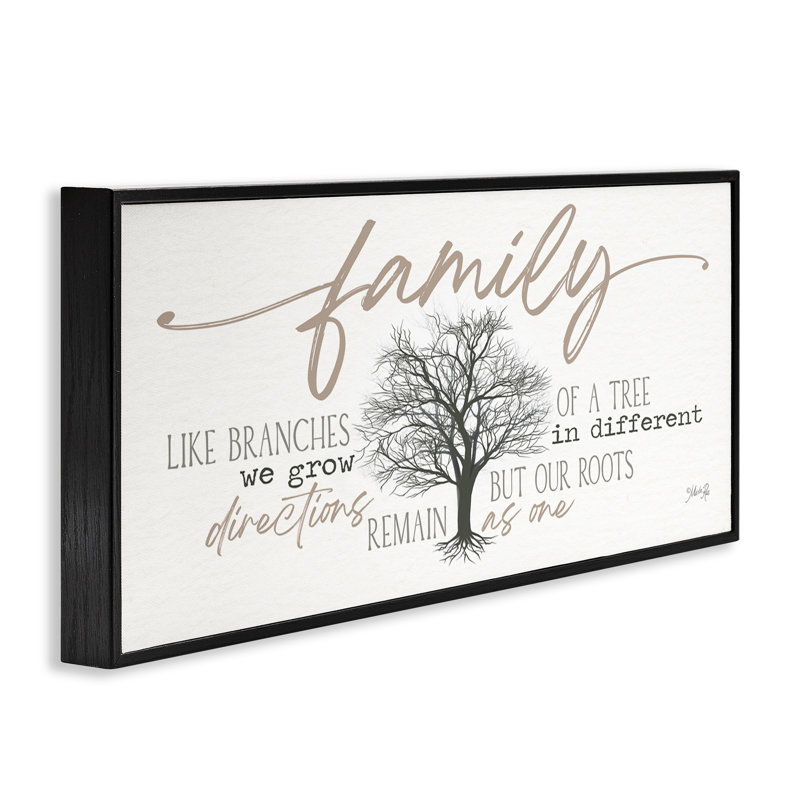 «Family Like a Tree Sentiment», art giclée par Marla Rae, Giclée encadrée noir minuit, H 10 po x l 24 po