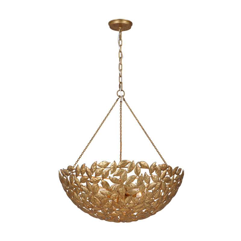 6 - Light Bowl Pendant, Antique Gold