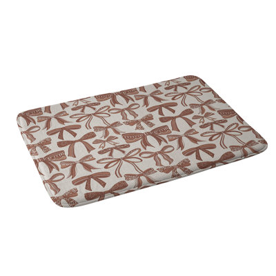 Valentina Ramos Bows Mocha Mousse Memory Foam Bath Mat