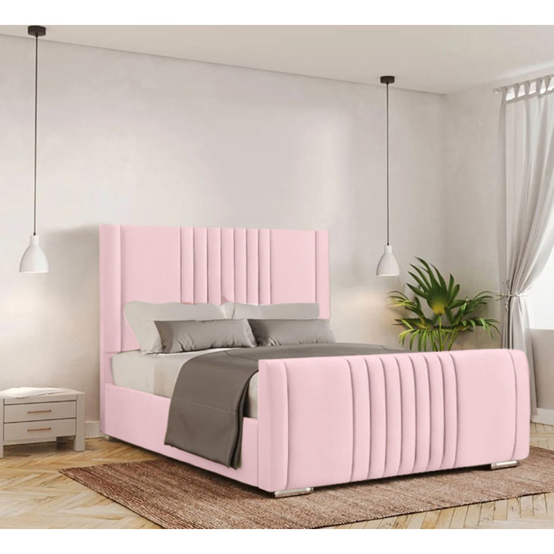 Ganador Upholstered Bed, Small Double (4'), Pink