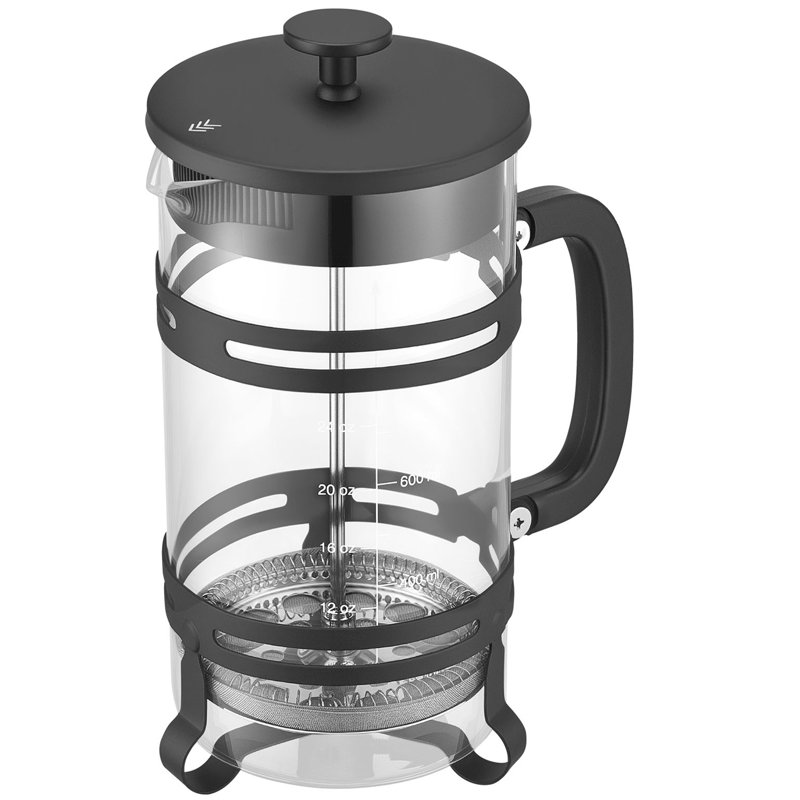 Cafetière à thé en verre borosilicaté 34 oz, argent
