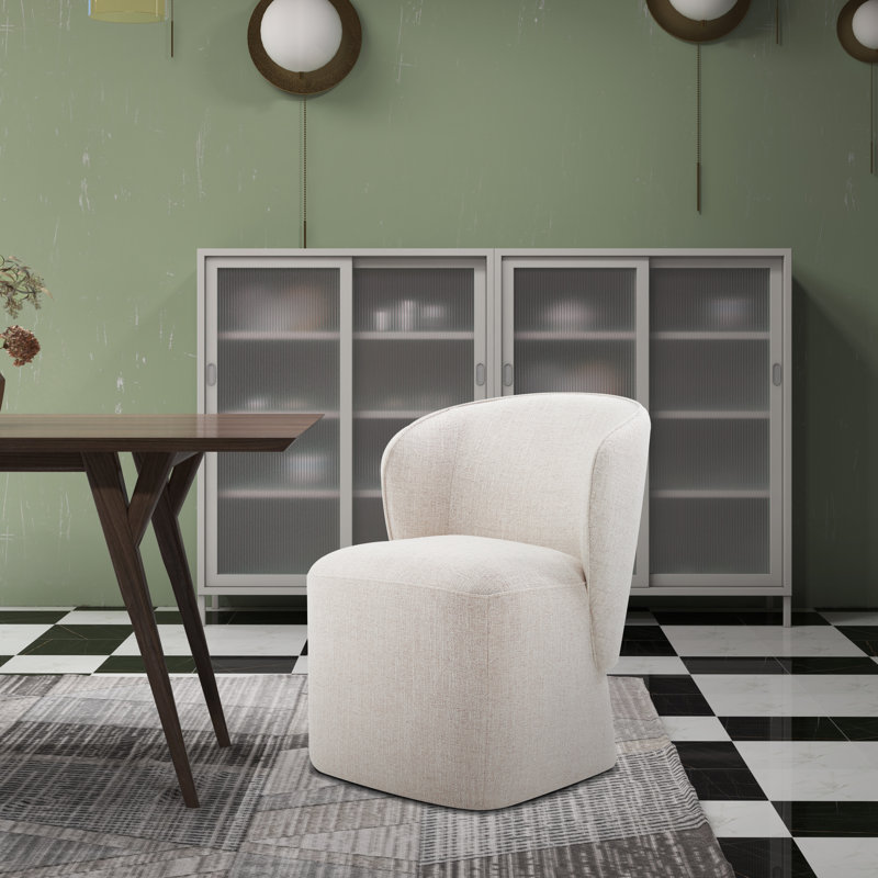 Chaise rembourrée Niha, Tweed blé Nathan