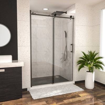 44“-48" W x 76" H Single Sliding Semi-Frameless Shower Door