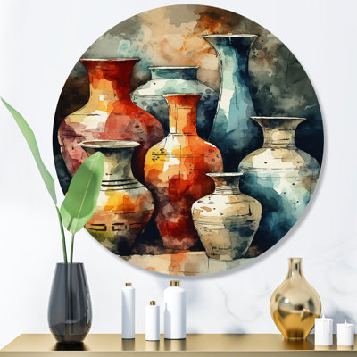 Poterie bohème orange et verte