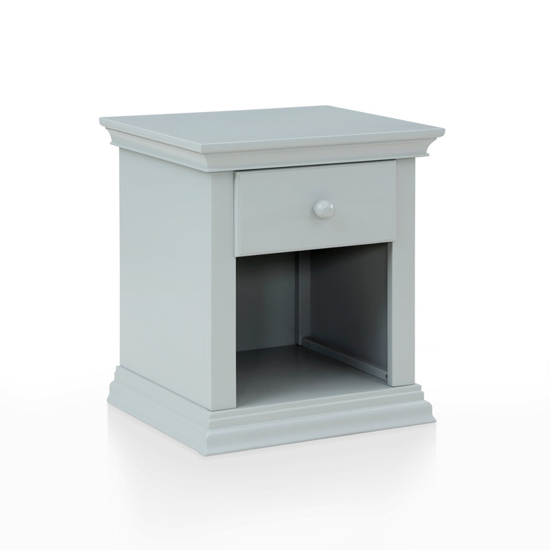 Table de chevet en bois massif Nazirah, Gris