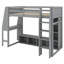Lit mezzanine multifonctionnel en bois, équipé d'un bureau, de tablettes de rangement, d'un support à vêtements à DEL et à suspendre