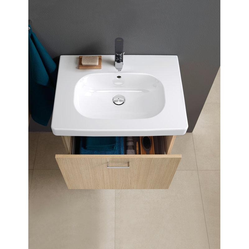 Duravit D-Code Ceramic 26" Wall Mount Bathroom Sink with Overflow