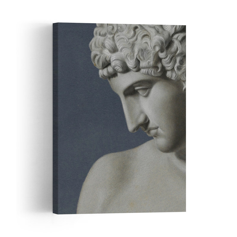 Roman Bust Side II Contemporary Portrait Architecture Wall Art Print, 91.44cm H x 60.96cm W