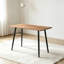 Table de salle à manger minimaliste moderne de 119 cm (47 pouces) en MDF couleur bois, pieds en métal. Petite table pouvant accueillir de 4 à 6 personnes (idéale pour la maison et la cuisine). Convient également comme bureau d'ordinateur ou table de cuisine.